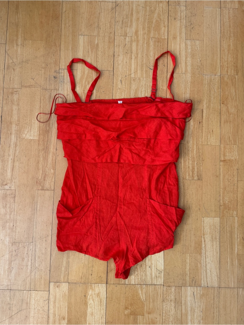 Anthropologie Red Sleeveless Tank Romper Bodysuit NWT Size Large